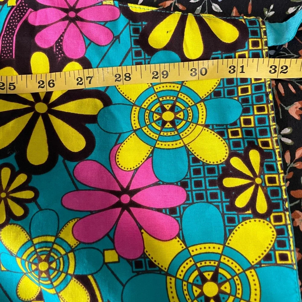 Handmade reversible African Wax Print Bib cook Apron Teal‎ Floral Ankara Pocket